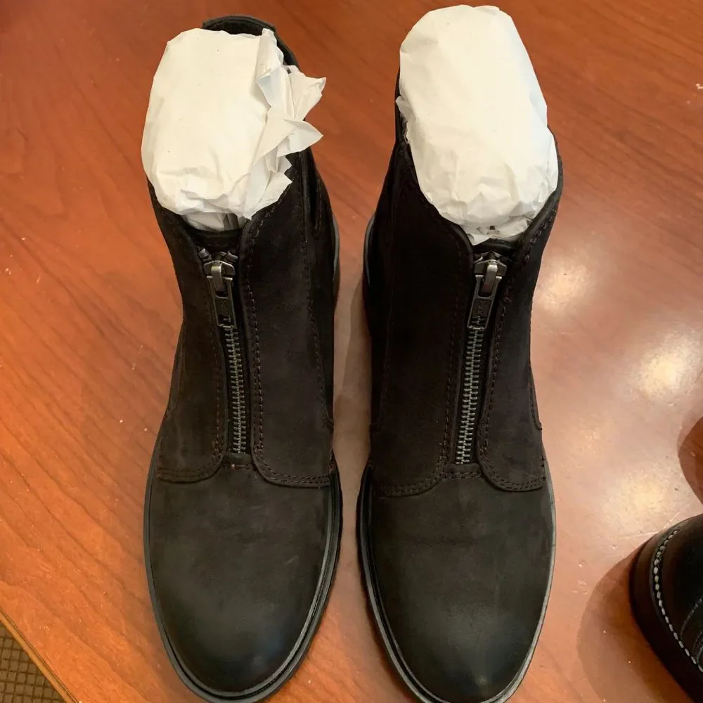 Cobb Hill‎ Women's Nubuck Leather Center Zip Ankle Waterproof Boots Size 6